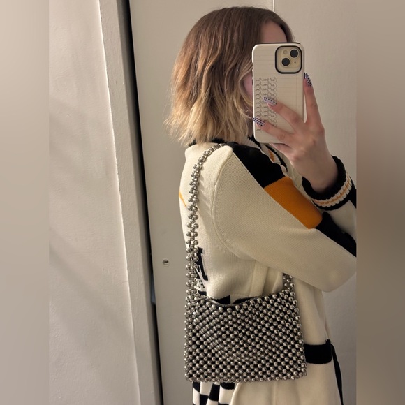 Silver Beaded Shoulder Bag! - Picture 1 of 4